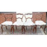 Set of 4 Upholstered Fruit Wood Dining Chairs(4)