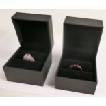Two pieces of Tru Diamonds high quality jewellery, with unknown white metal settings. High quality