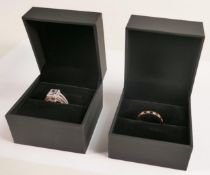 Two pieces of Tru Diamonds high quality jewellery, with unknown white metal settings. High quality