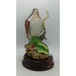 Coalport Game Birds figure The Woodcock, limited edition on wood plinth, h.29cm.