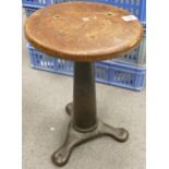 Cast Iron based Singer Stool, damaged at upper section