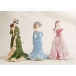 Coalport lady figures Helena riding hyde park, Elaine and Sarah (3)