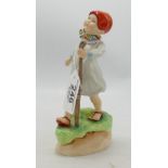 Royal Worcester child figure Thursdays Child has far to go: modelled by Freda Doughty.