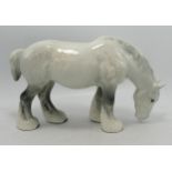 Beswick grazing Grey Shire 1050, hairline crack to upper rear leg