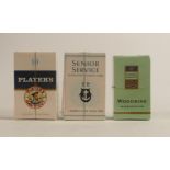 Three unopened packets of vintage cigarettes, including Senior Service, Players and Woodbine. (3)