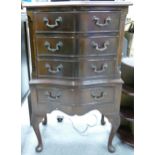 Reproduction small bow fronted chest of drawers