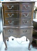 Reproduction small bow fronted chest of drawers