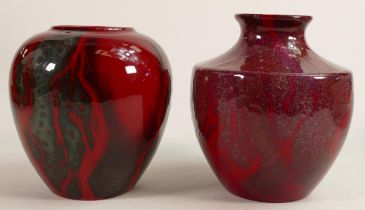 2 Royal Doulton Burslem Artwares Flambe Vases Shantou BA31 & Nanhai BA29. (Both Boxed)