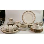 Royal Doulton Lynnewood Patterned Tea & Dinnerware to include: tea set, dinner plates, salad plates,