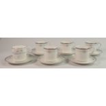 Royal Doulton Suzanne Patterned Coffee Cups & Saucers: seconds