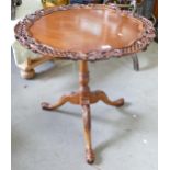 Reproduction Carved Tripod Table on Ball & claw feet, diameter 76cm missing pin