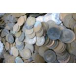 A vast quantity of UK and world coins dating from the 18th century onwards, contained in 8 full size