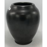 Royal Lancastrian black satin matte glazed vase, h.22cm.