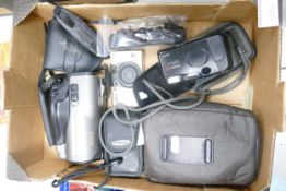 A collection of film compact camera's including yashica T4, Canon Epoca & Samsung Rocas 300 etc