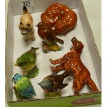 Beswick curled fox , Cairn Terrier, Royal Doulton Red Setter HN1056 and four Beswick birds, 2