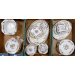 Keeling Losol dinner ware: to include 4 graduated oval platters, 2 tureens ( 1 with lid), 10