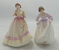 Royal Doulton lady figures Yours Forever HN3354 (2nds) together with Ashley HN 3420 (2)