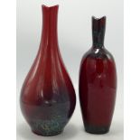 Royal Doulton Flambe Veined Vases , tallest 21cm(2)