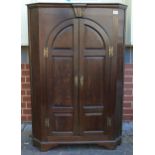 19th Century Oak Priory Style Corner Cupboard, height 128cm x 59cm