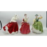 Royal Doulton Lady Figures Buttercup HN2309, Gail Hn2937 & Flower of Love HN3970(3)