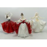 Royal Doulton Lady Figures Sara Hn2265, Sweet Seventeen Hn2734 & Karen Hn2388(3)