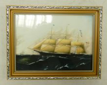 Framed Wedgwood Clipper Ship Plaque Dreadnought, frame size 23 x 30cm