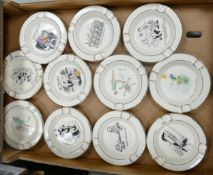 A Collection of Johnson Bros Pareek Non PC comical ashtrays