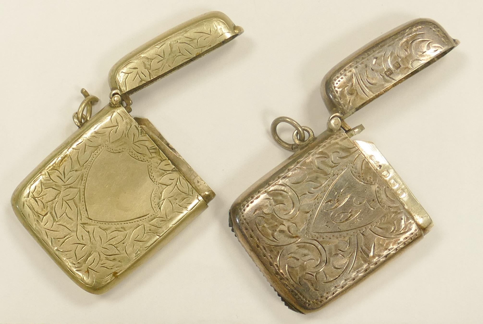 Silver & Silver plated Vesta Cases(2)