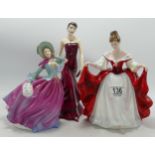 Royal Doulton Figure Sara Hn2265, Samantha Hn5260 & Autumn Breezes Hn4716(3)