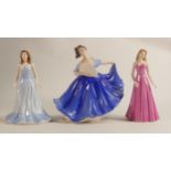 Royal Doulton lady figures March aquamarine, Pisces and Elaine HN2791 (3)