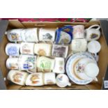 A large collection of Commemorative Cups, Mugs and Tankards
