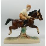 Hertwig Katzhutte Art Deco figure Boy on Pony, approx height 19cm