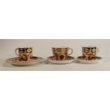 Royal Crown Derby 2451 pattern trio & cup / saucer set together with 1128 pattern similar item(3)
