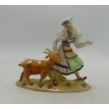 Beswick figure of a lady with goat 1234, restored
