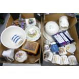 A mixed collection of items to include Real Leadware plates, Franz boxed spoons, Commemorative