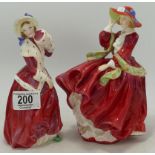 Royal Doulton lady figures Christmas Morn HN1992 and Top o The Hill HN1834. (2)