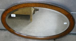 Wooden Framed Oval Mirror