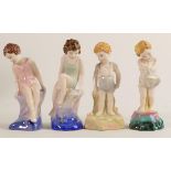 Four Royal Doulton Archives Child Figures Here a Little Child I Stand HN4428, Do You Wonder Where