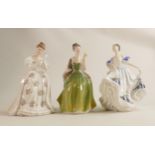 Royal Doulton lady figures Beatrice HN3263, Fleur HN2368 and Summer Rose HN3309 (3)