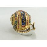 Royal Crown Derby Limited Edition Garden Snail Paperweight, gold stopper