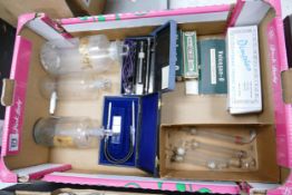 A collection of Doctors accessories including bottles, syringes, thememoneters etc