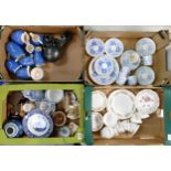 A collection of tea ware to include, Royal Vale floral decorated items & Blue & White 19th century