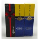 Boxed Lanson black label brut together with 2 boxed bottles of Monopole Heidsieck & Co blue top (3)