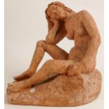 Studio Pottery Nude Figure, marked F Skinner 1990, height 24cm