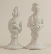 Meissen Style Porcelain Chess pieces, height of tallest 9cm(2)