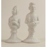 Meissen Style Porcelain Chess pieces, height of tallest 9cm(2)