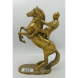 Brass Model of Rearing Huntsman, height 22cm