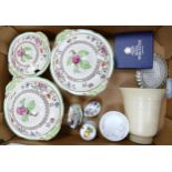 A collection of mixed pottery items: including three Royal Cauldon tureen & covers, wall plaque etc