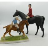 Resin Horse & Rider Figure of Prince Charles & Similar Polo theme item, largest 24cm(2)