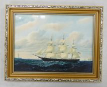 Framed Wedgwood Clipper Ship Plaque Dashing Wave, frame size 23 x 30cm